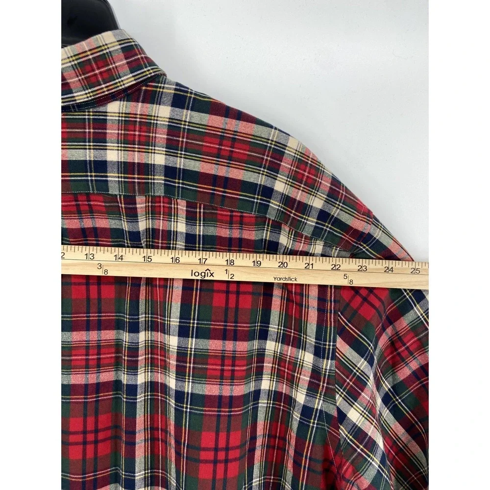 Polo Ralph Lauren Shirt Men 4XLT Red Tartan Plaid Flannel Button Casual‎ Holiday